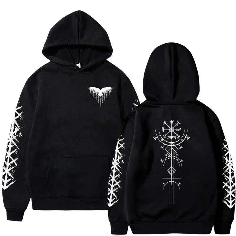 Autumn Winter Hot Sale Men's Hoodie High Grade Ancient Viking Rune Pattern Sweatshirt Male Home Outdoor Comfort Warm Casual Coat