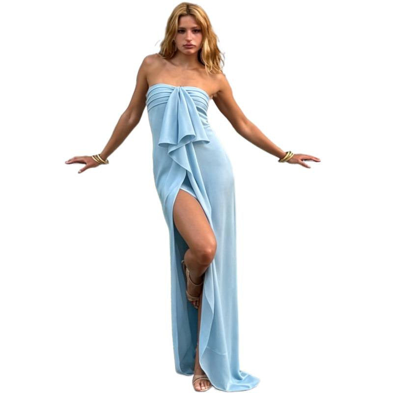 Elegant One-Shoulder Satin Maxi Dress