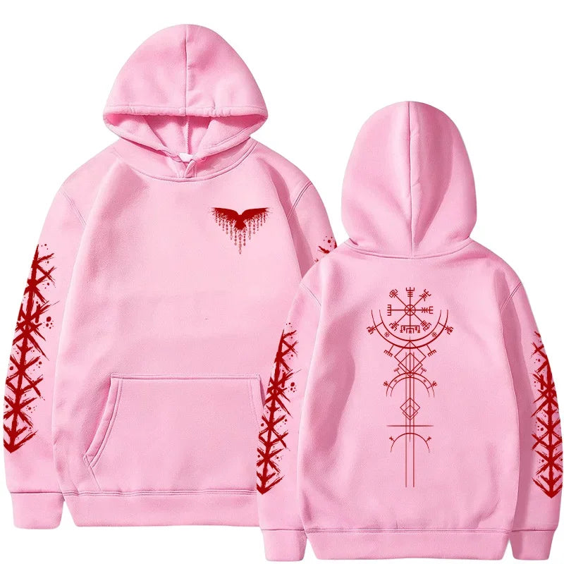 Autumn Winter Hot Sale Men's Hoodie High Grade Ancient Viking Rune Pattern Sweatshirt Male Home Outdoor Comfort Warm Casual Coat