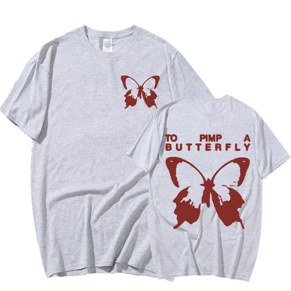 Kendrick Lamar T-shirt To Pimp A Butterfly Hip Hop Clothing Classic Fit Adult Size Rapper T Shirt Summer Men Women Oversized Tee