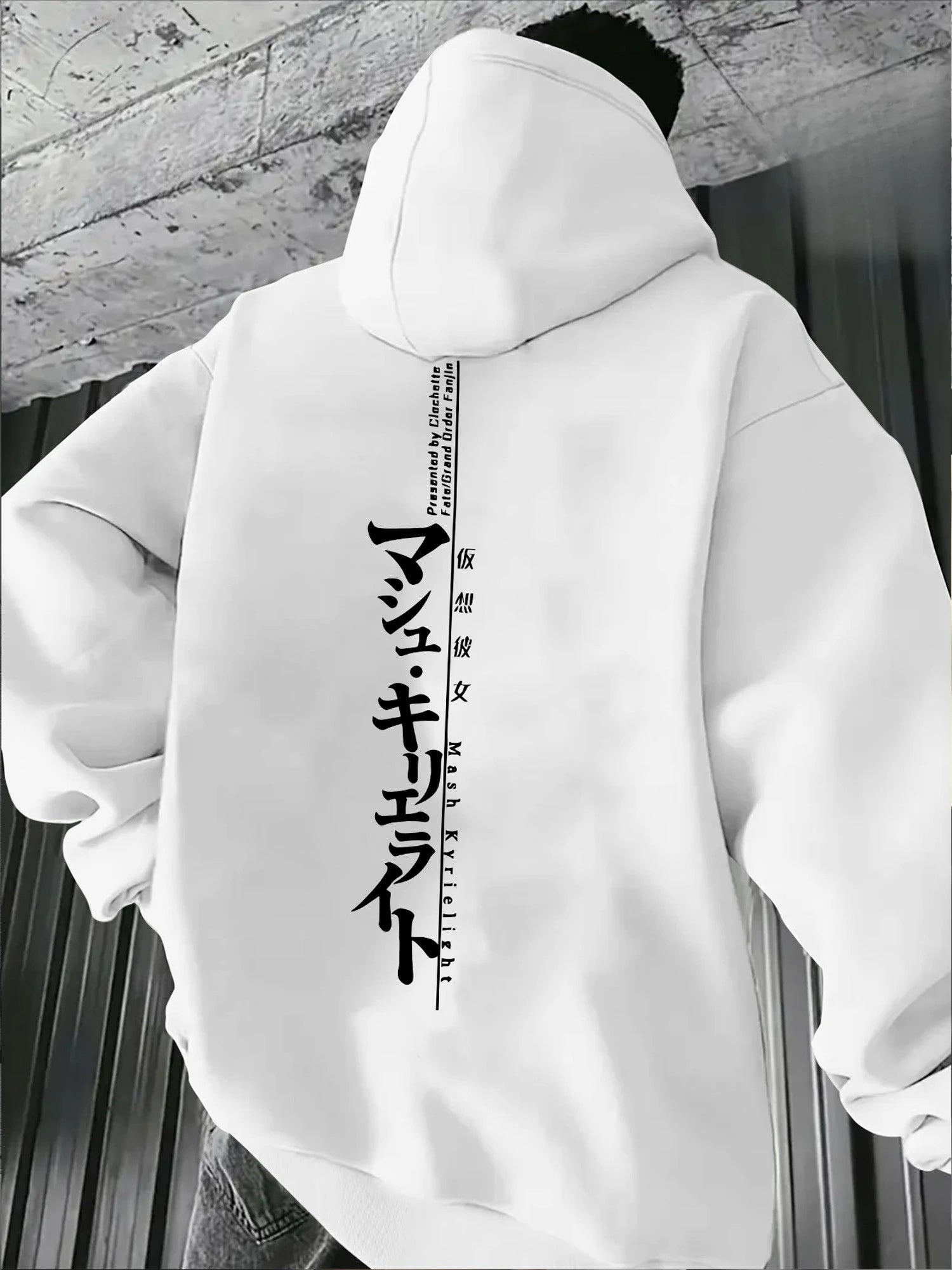 Mens Fashion Casual Style Hooded Sweatshirt Harajuku Male Tops Fashion Streetwear Hoodie Japanese Letter Pattern Men's Hoodie