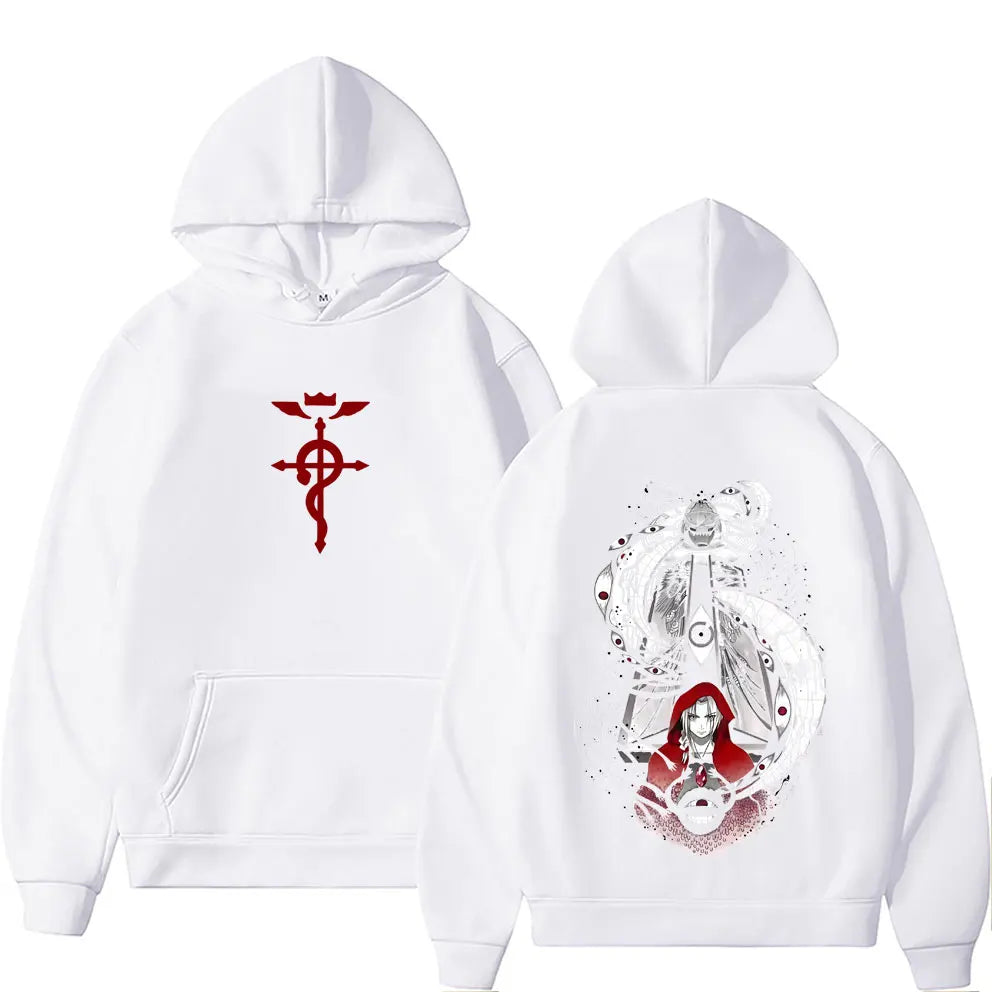 Hot Japanese Anime Fullmetal Alchemist Edward Elric and Alphonse Elric Merch Hoodie Men Women Manga Casual Oversized Sweatshirt