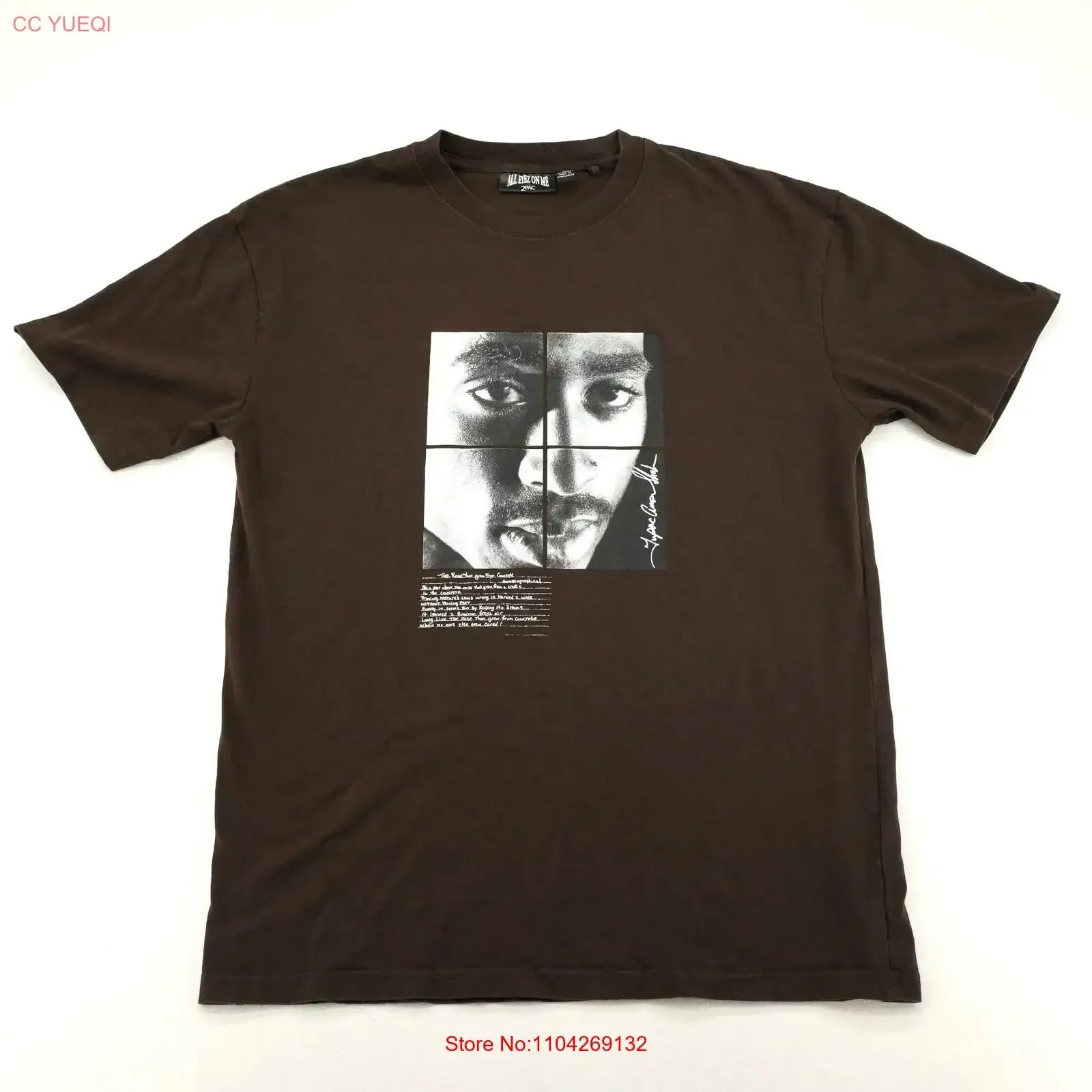 Vintage All Eyes On Me 2PAC Brown T Shirt Mens L Hip Hop Rap vintage Washed Slightly Stylish Soft Top For Everyday Wear