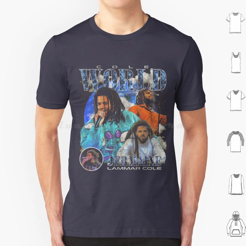 Jermaine Lamarr Cole Vintage Bootleg Graphic Fans Made T Shirt Big Size 100% Cotton J Cole Jermaine Lamarr Cole Hip Hop Rapper