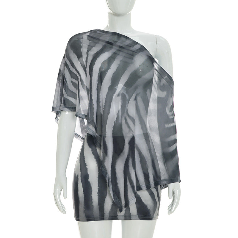 Claw Print Off-Shoulder Two-Piece Set