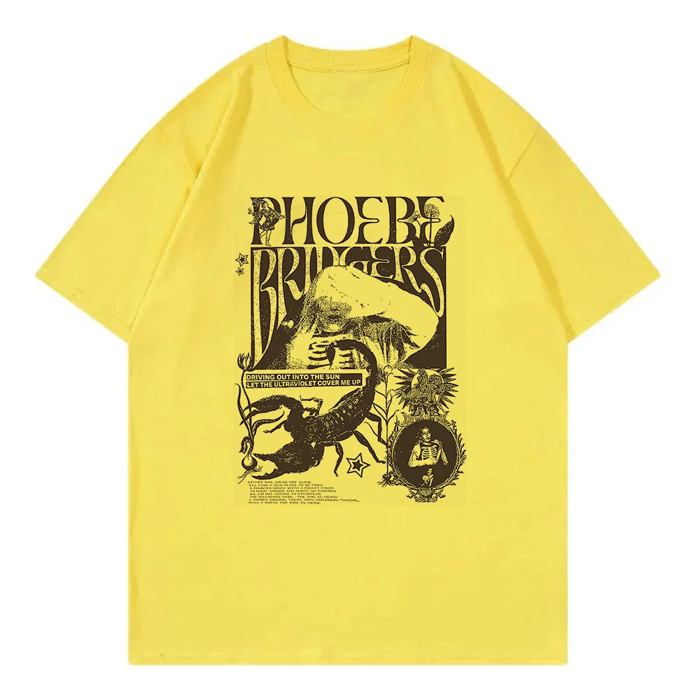 Phoebe Bridgers on Tour T Shirt Fashion Women Clothing Harajuku T-Shirt Unisex High Quality Casual Cotton Tees Shirts Graphic
