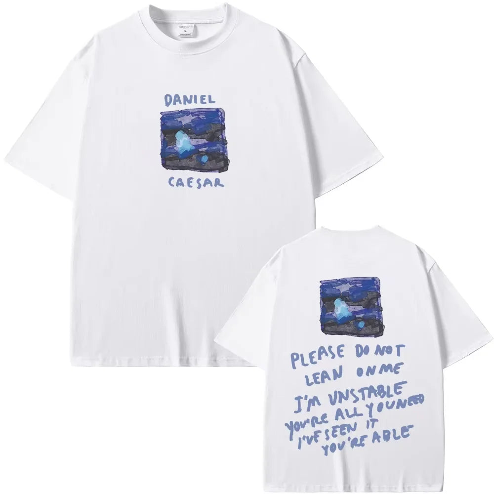 2026 Rapper Daniel Caesar Never Enough Please Do Not Lean on Me Graphic T-shirt Men Women Hip Hop Fashion Trendy Streetwear Tees