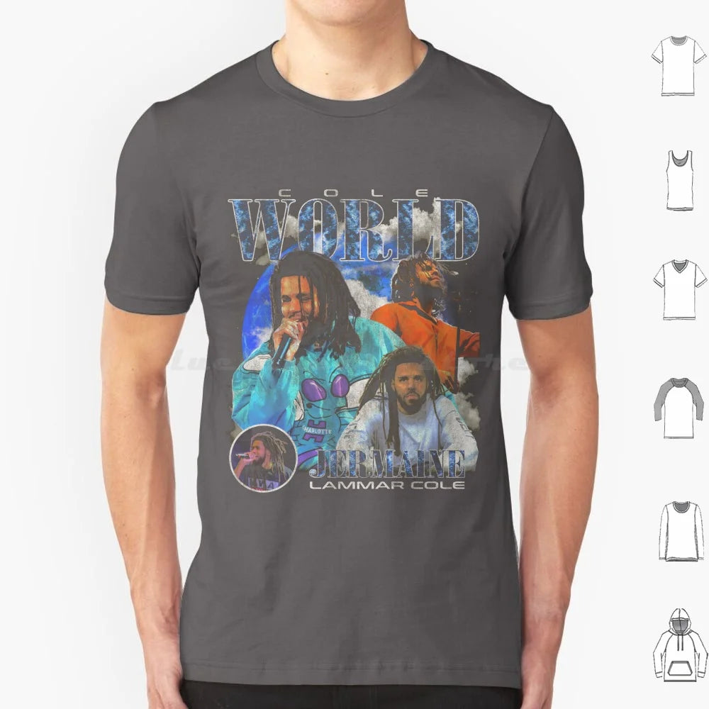 Jermaine Lamarr Cole Vintage Bootleg Graphic Fans Made T Shirt Big Size 100% Cotton J Cole Jermaine Lamarr Cole Hip Hop Rapper