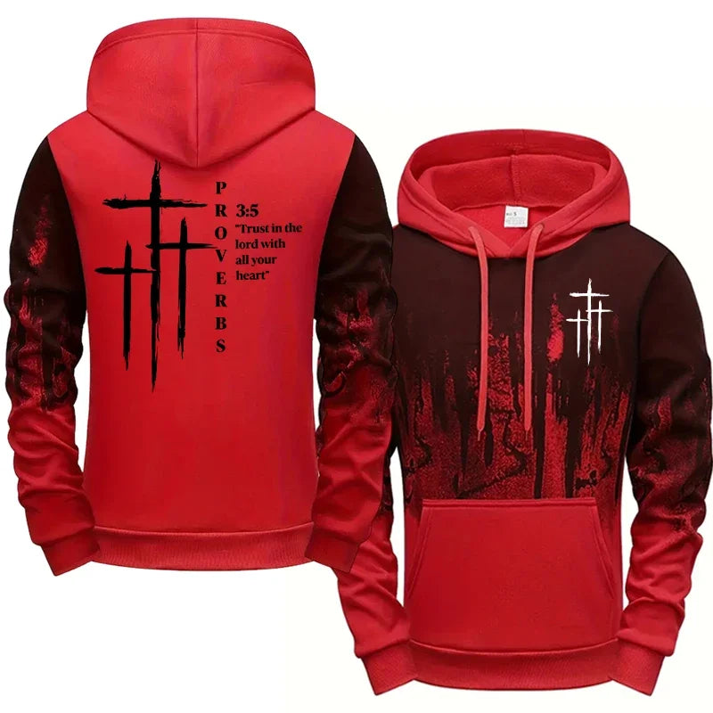 Autumn Winter Daily Casual Sports Jogging Suit Hoodie Outfits Jesus Christ Fashion Men's Set Hooded Sweatshirt and Sweatpants