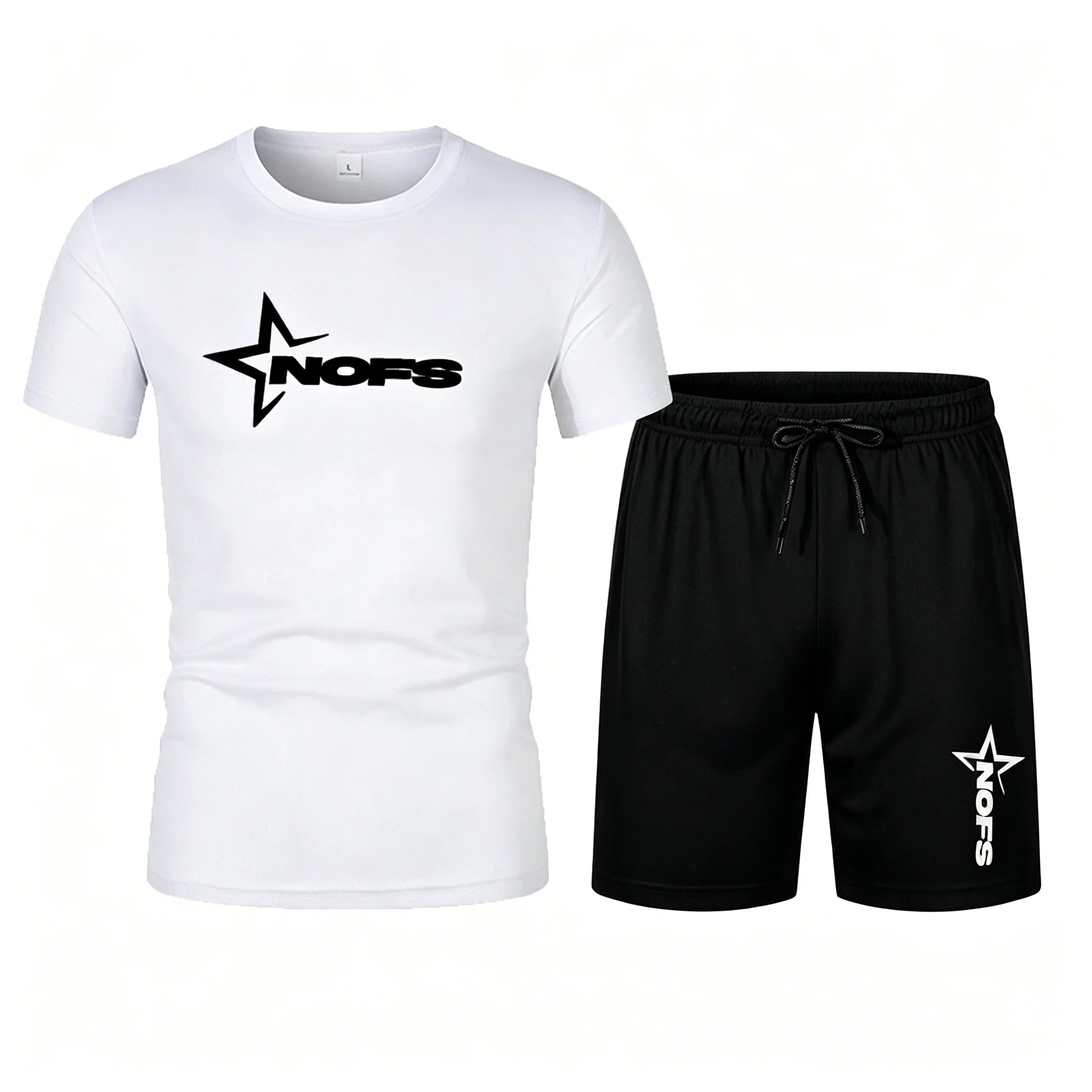 2026 men's summer T-shirt shorts suit, men's breathable sportswear suit, casual fashion short-sleeved T-shirt suit