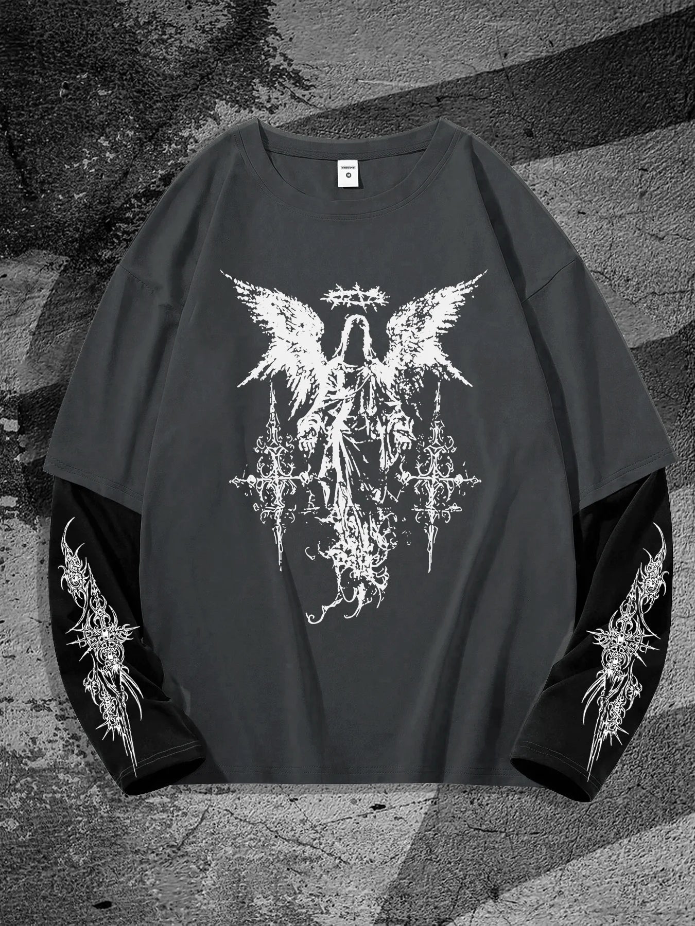 New men's long-sleeved T-shirt for Spring and Autumn 2025 casual roller skating 3D printed street men's wear