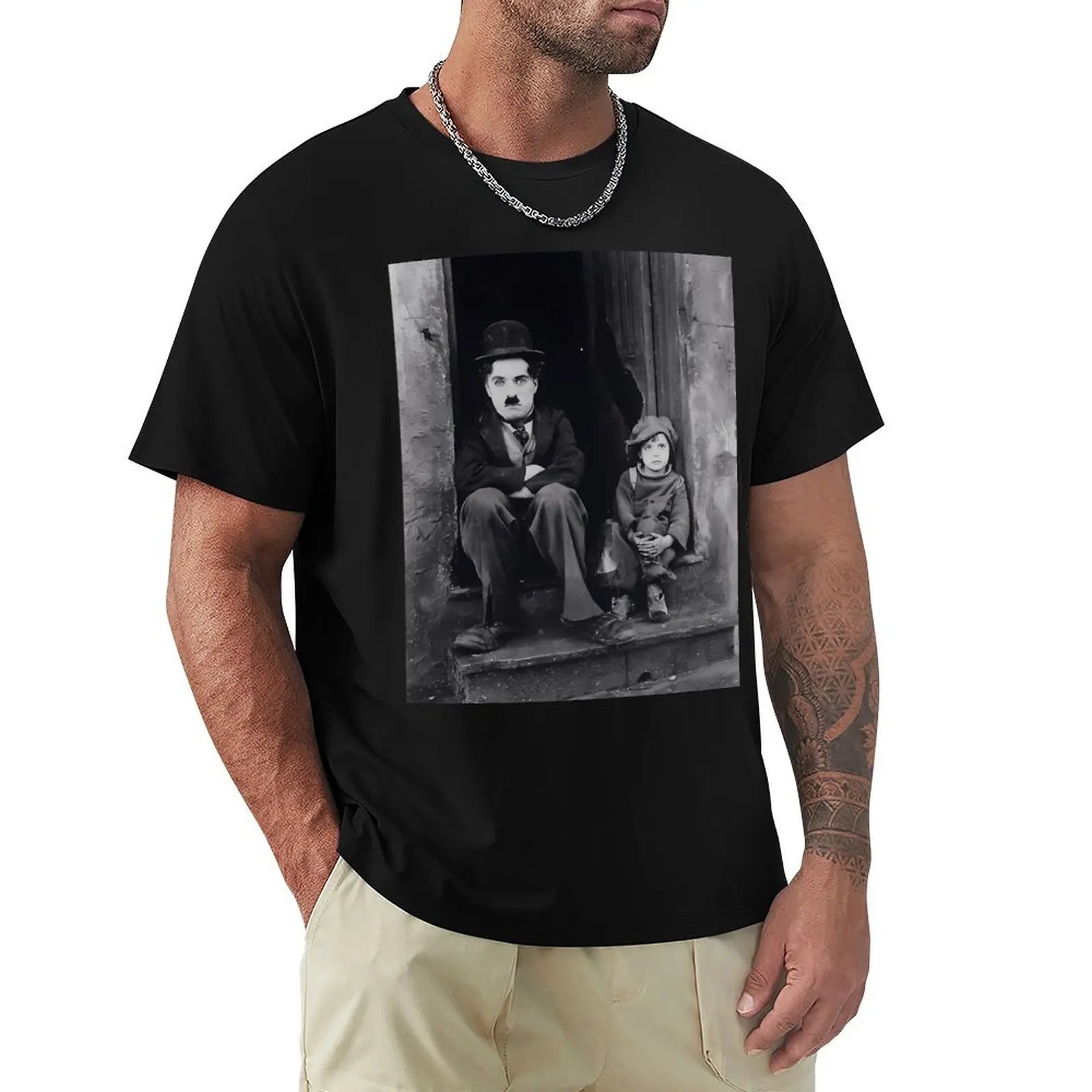 Charlie Chaplin - The Kid T-Shirt rapper graphic tees graphic t shirt vintage new edition Funny t-shirt t shirt men 100℅ cotton