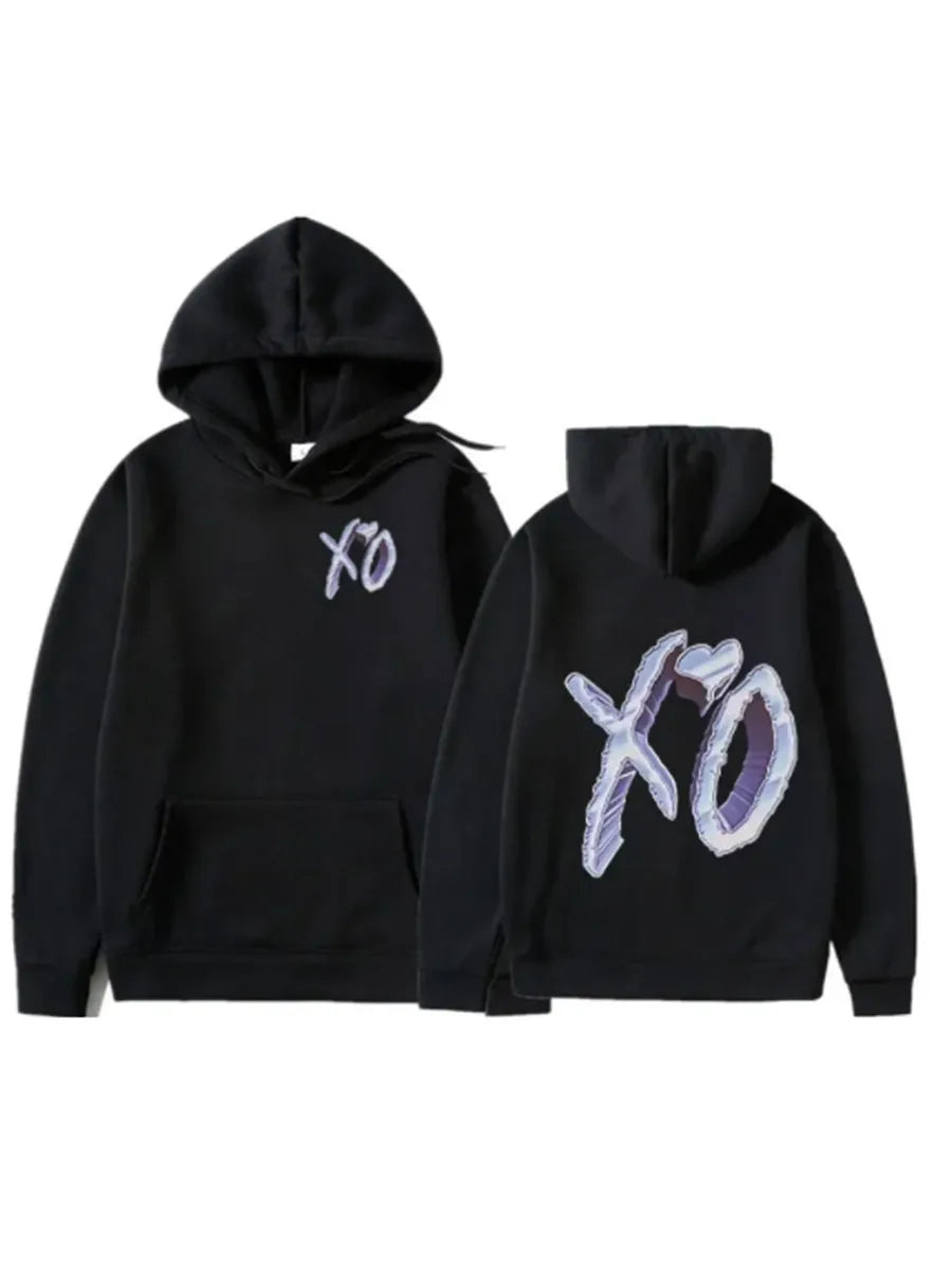 Retro is very cute. The pattern was printed on the sweatshirt several hours later until dawn. Men's hip-hop casual style.
