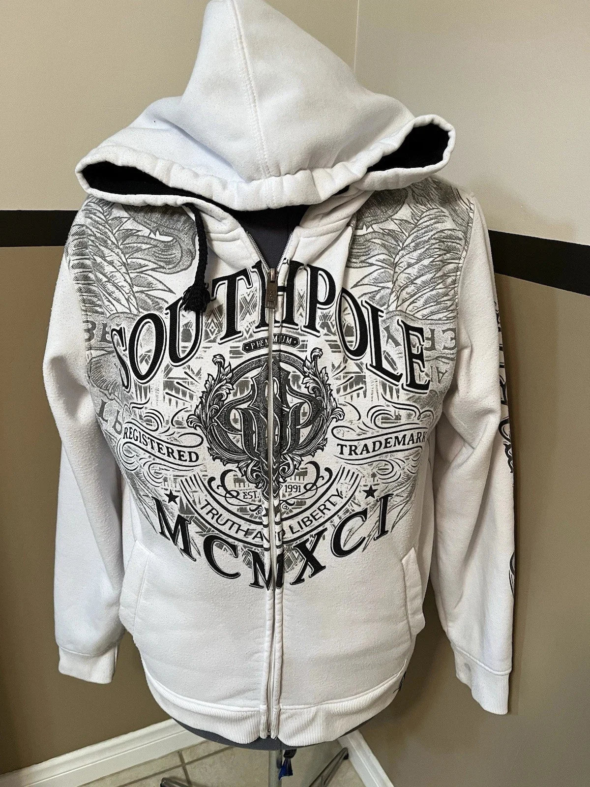 Explosions Hooded sweater Men American Retro Hip-Hop Street Graffiti Unisex Zipper Hoodie Fashion Printed Pattern Sweatshirt