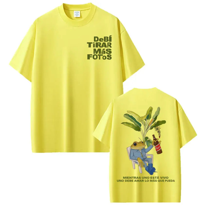 Rapper Bad Bunny T-shirt Debi Tirar Mas Fotos DTMF World Tour T Shirts Men's Women Fashion Vintage Hip Hop Streetwear T-shirts