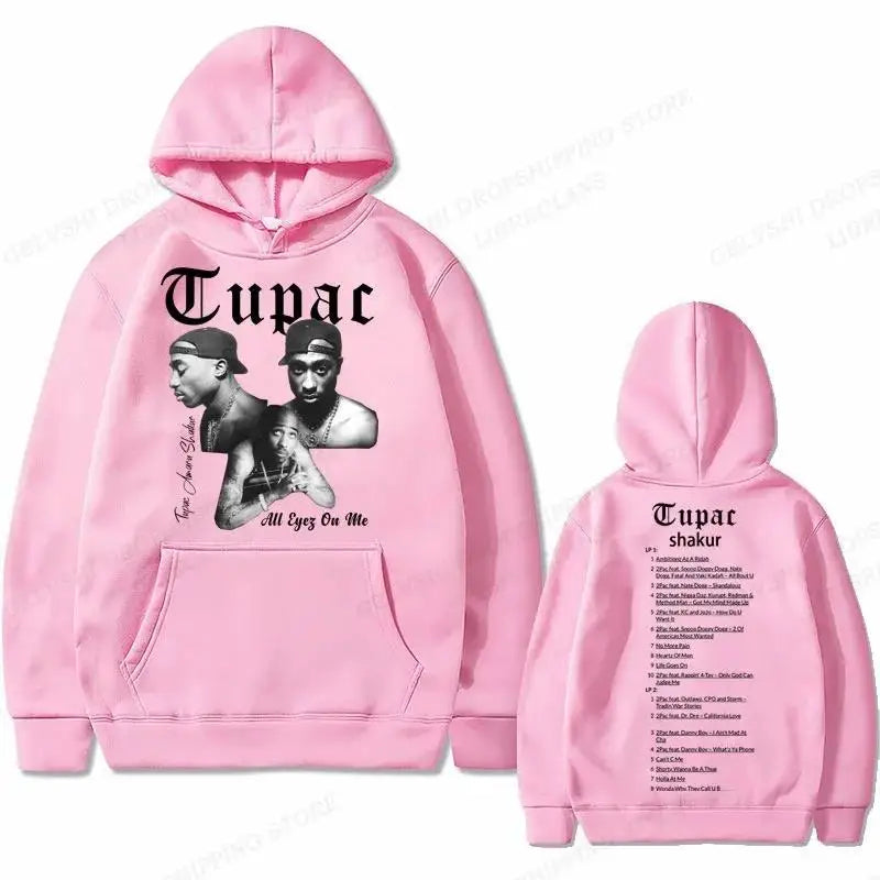 Tupac 2pac Graphic Hoodie Men Clothing Fashion Oversized Hip Hop Comfortable Autumn Winter Sweatshirt Male Casual Fleece Hoodies