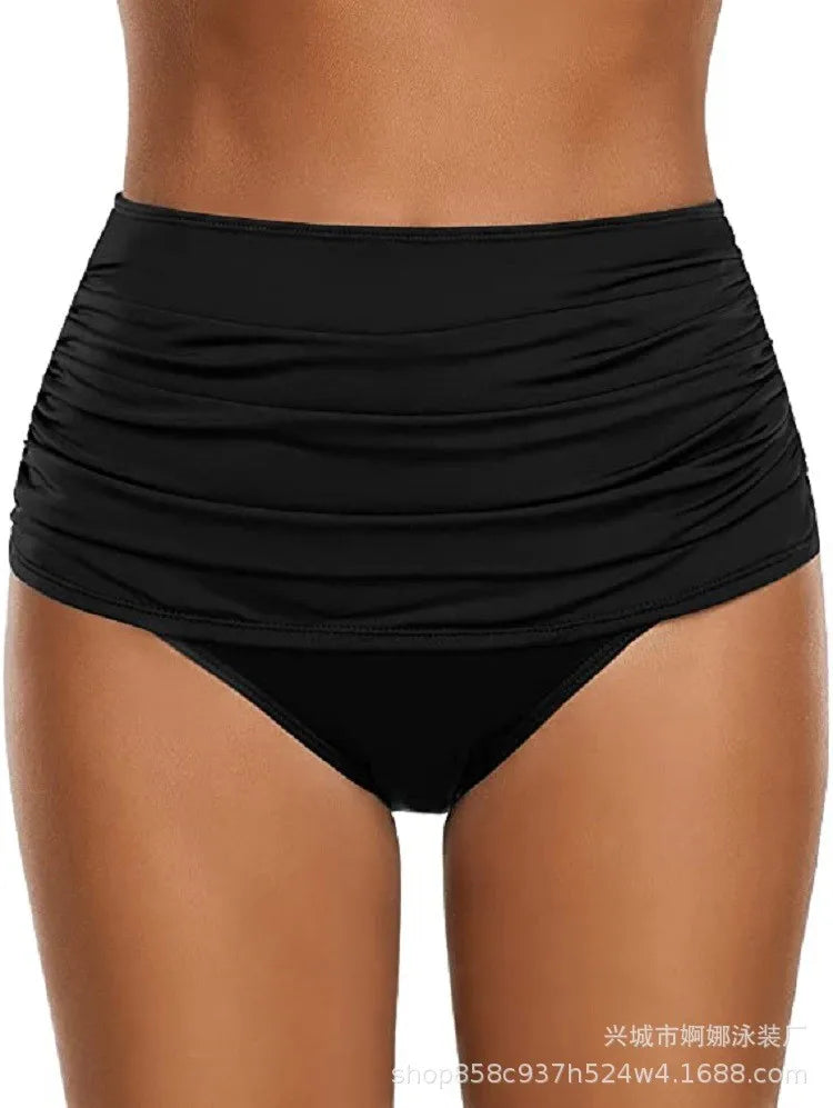 Woman Swimsuits Swim Shorts High Waist Black Swimming Shorts Butt Lifting Navy Blue Bathing Shorts Tankini Beach Shorts Solid