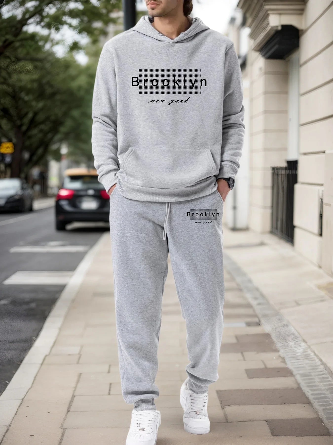 Mens Tracksuit Daily Casual Sweatshirts Sweatpants Outdoors Gym Sports Jogging Man Clothing Fashion Single Piece Hoodies Pants