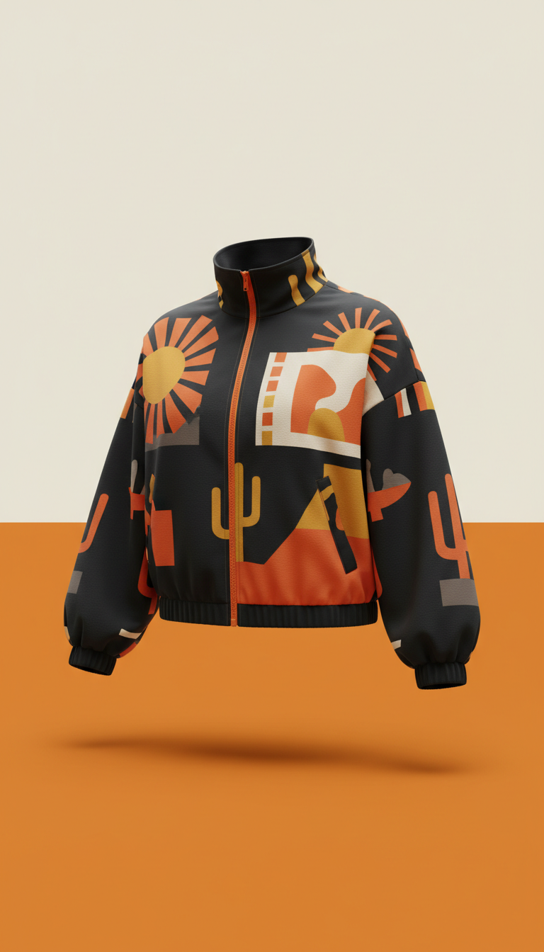 Desert Glow Statement Windbreaker