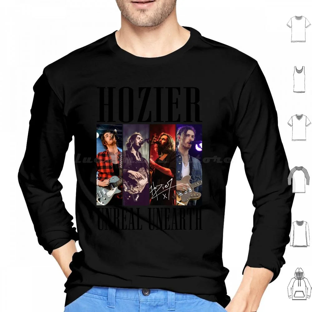 Hozier Unreal Unearth Signature Hoodies Long Sleeve Hozier Music Unreal Unearth Baby Cherry Wine Take Me To Church
