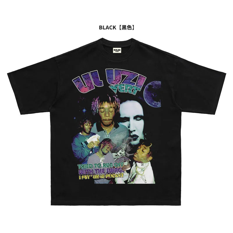 2026 Summer New Design Lil Uzi Vert High-Quality Hip-Hop Street Comfortable Men's Round-neck Printed T-Shirt