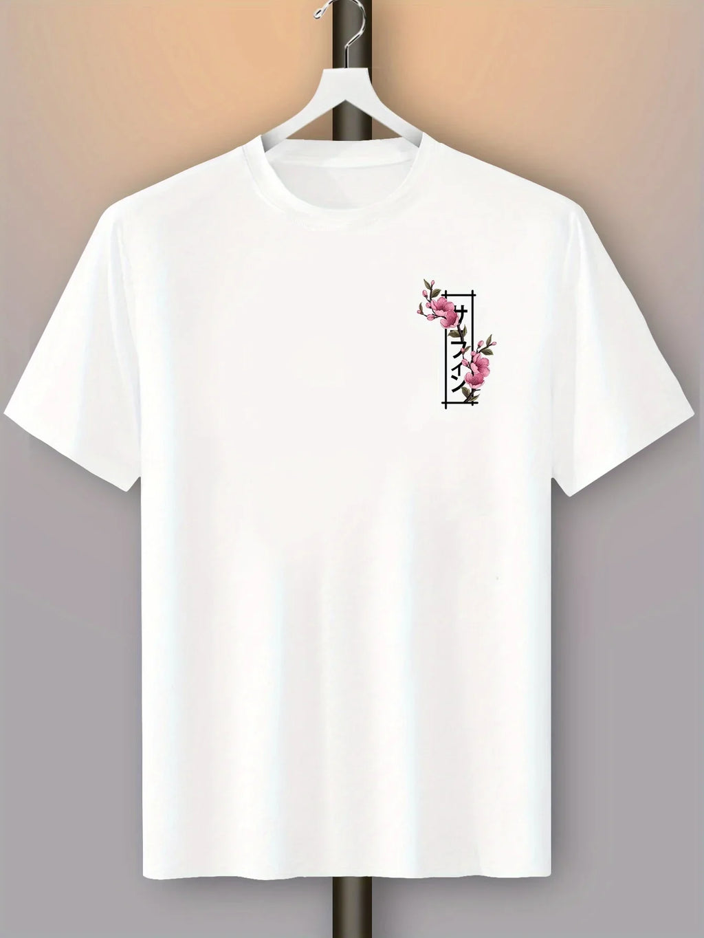 Men's short-sleeved 100% cotton T-shirt with a Japanese Tokyo island sunset print Suitable as a holiday gift for both men  women