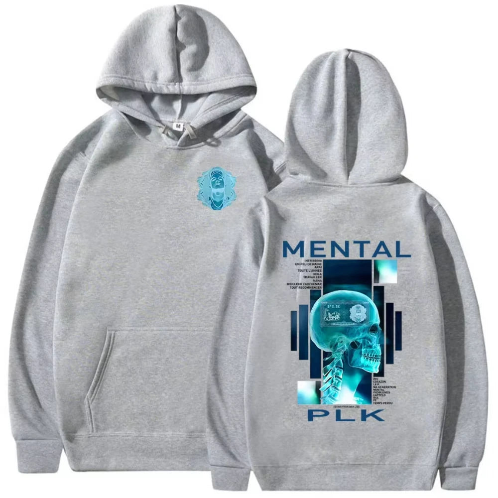 Rapper PLK MENTAL Album 2026 Print Hoodie Men Women Vintage Fashion Long Sleeve Sweatshirt Hip Hop Loose Fleece Clothing Hoodies