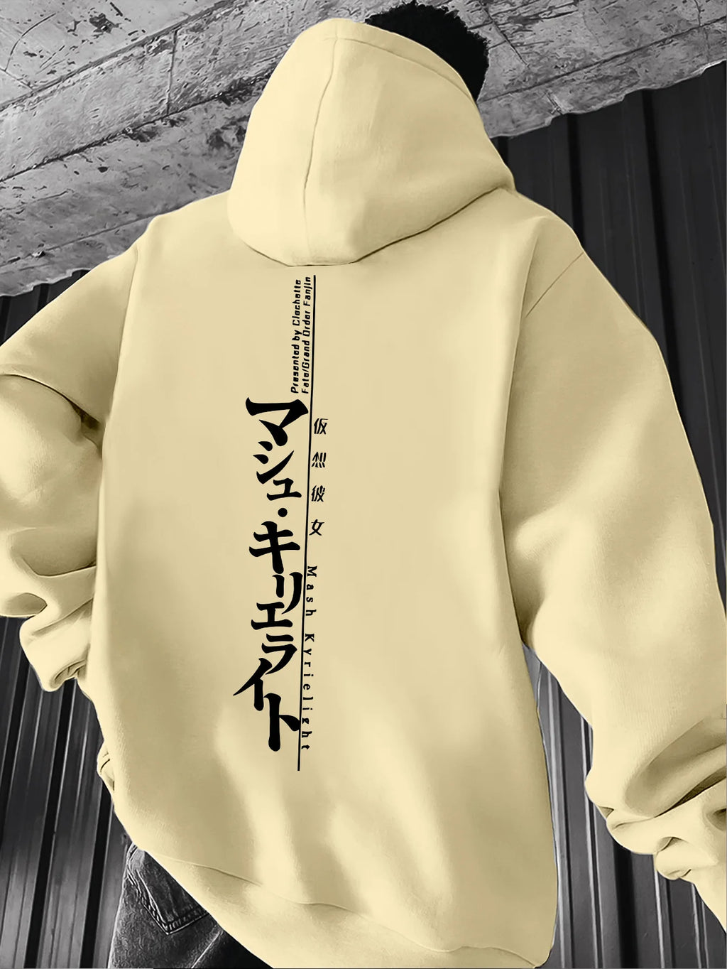 Mens Fashion Casual Style Hooded Sweatshirt Harajuku Male Tops Fashion Streetwear Hoodie Japanese Letter Pattern Men's Hoodie