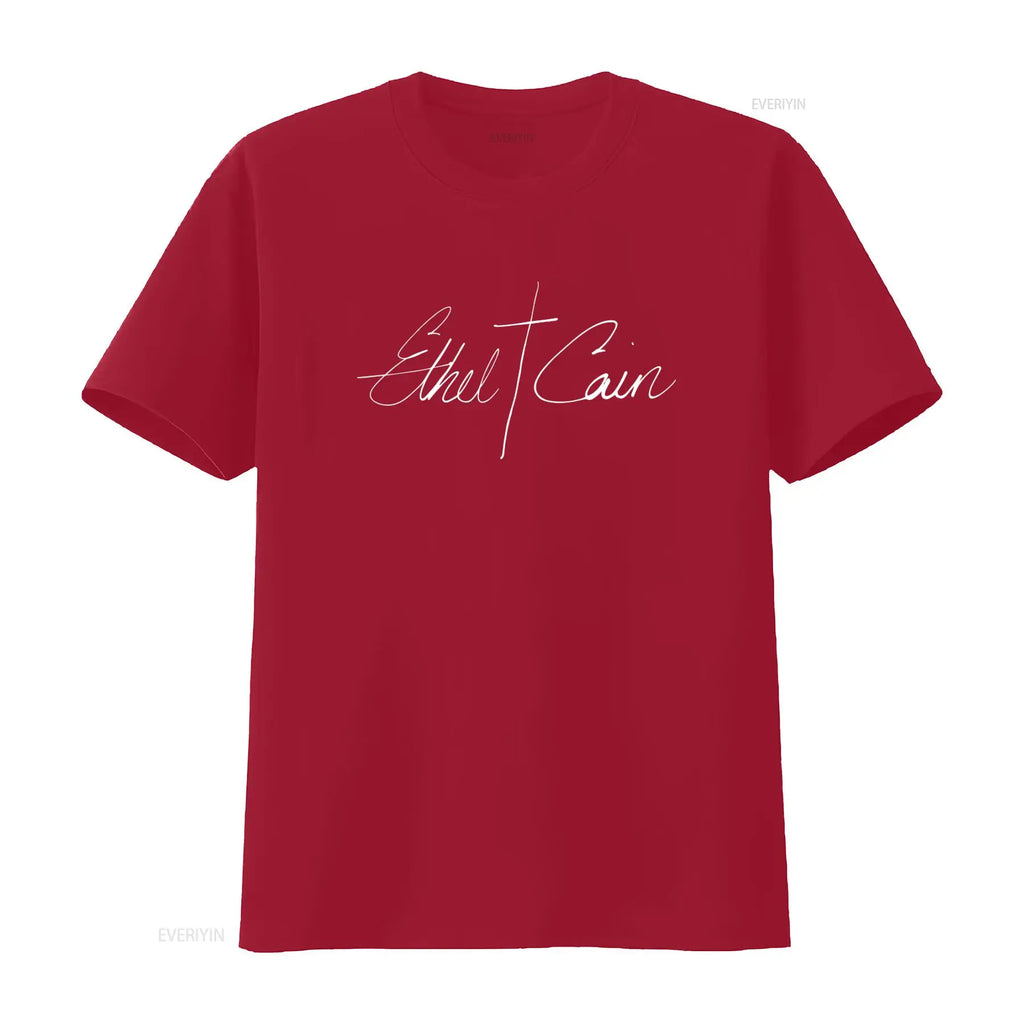 Ethel Cain Logo Preachers Daughter Heavyweight Black  T Shirt vintage Washed Slightly graphic Breathable Comfortable