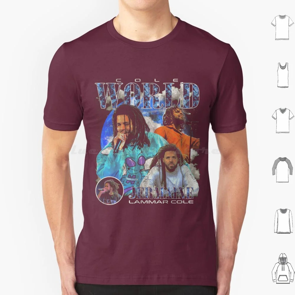 Jermaine Lamarr Cole Vintage Bootleg Graphic Fans Made T Shirt Big Size 100% Cotton J Cole Jermaine Lamarr Cole Hip Hop Rapper