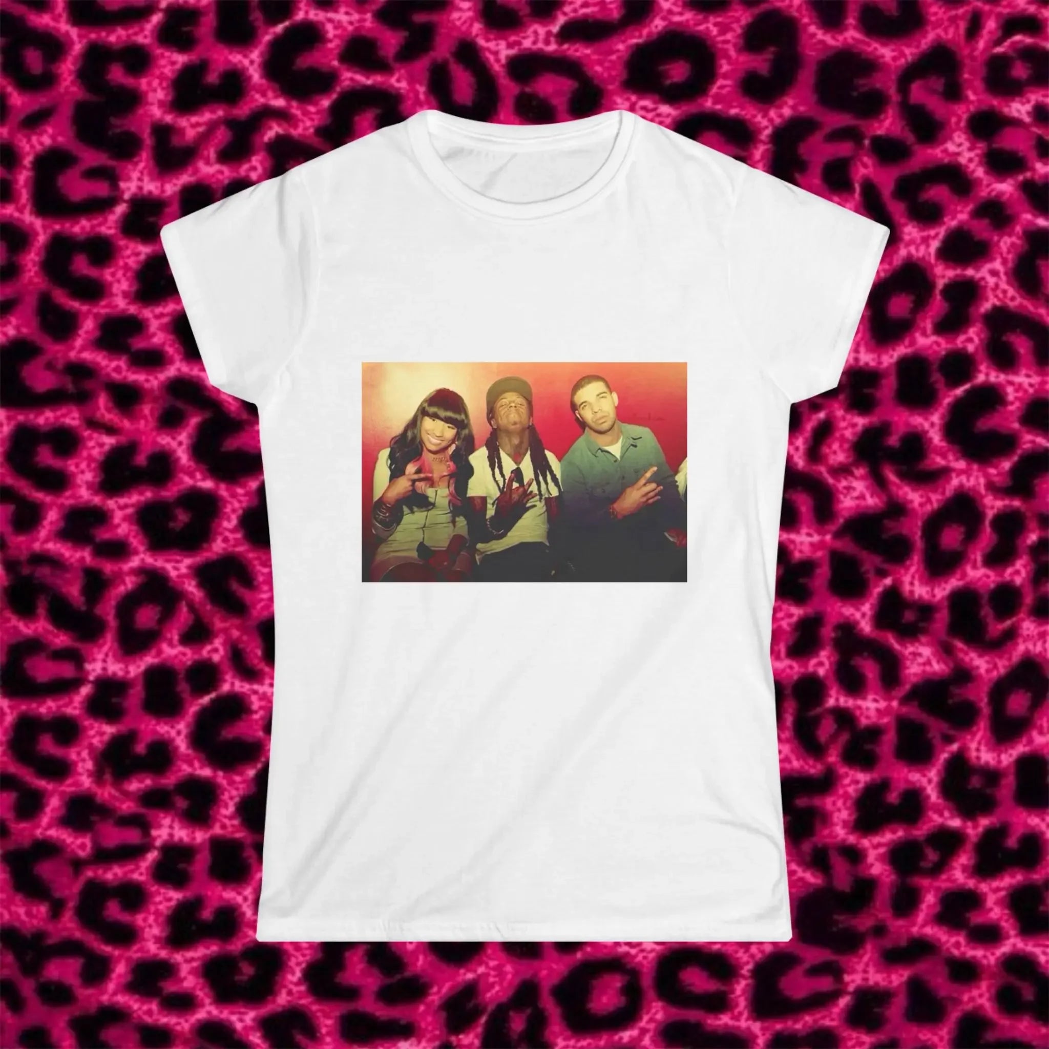 Nicki Minaj Drake Lil Wayne Iconic Big 3 T Shirt Y2K Rap Inspired Fitted