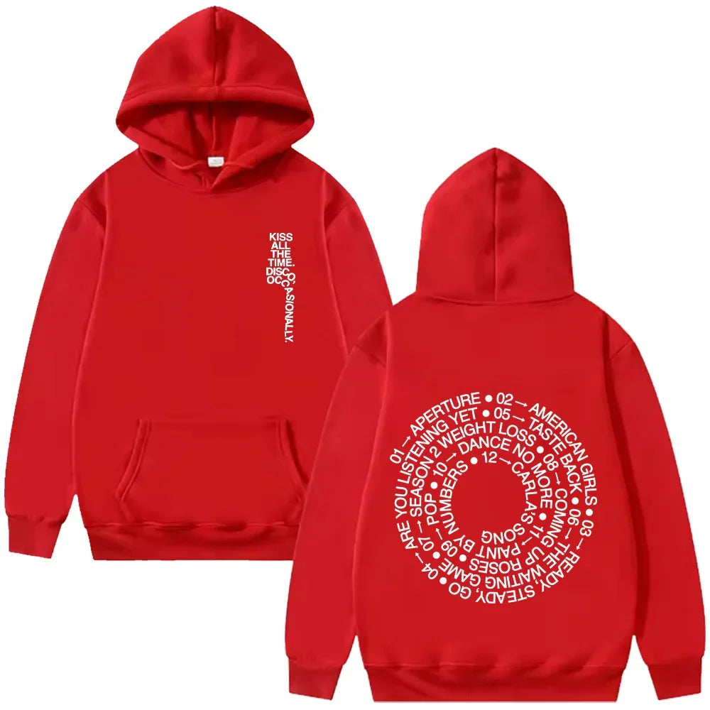 TRACKLIST HOODIE HarryStyles KISS ALL THE TIME. DISCO, OCCASIONALLY. Pullover Album Design Graphic Y2K Sweatshirts Women Clothes