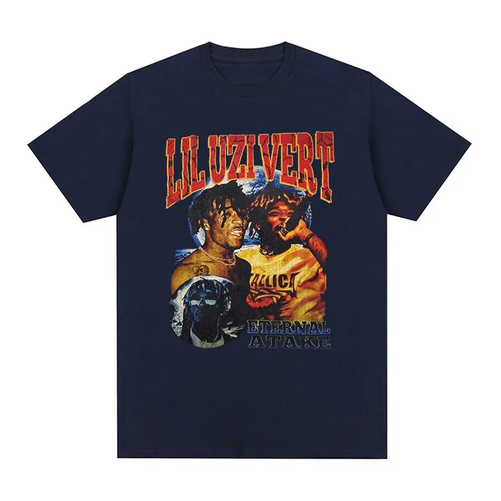 Rapper Lil Uzi Vert T-shirt Music Album Eternal Atake Graphic T Shirt Men's Hip Hop Vintage Short Sleeve Oversized T-shirts Tops