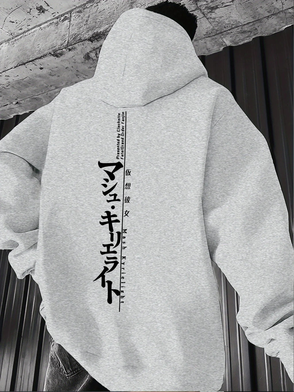 Mens Fashion Casual Style Hooded Sweatshirt Harajuku Male Tops Fashion Streetwear Hoodie Japanese Letter Pattern Men's Hoodie