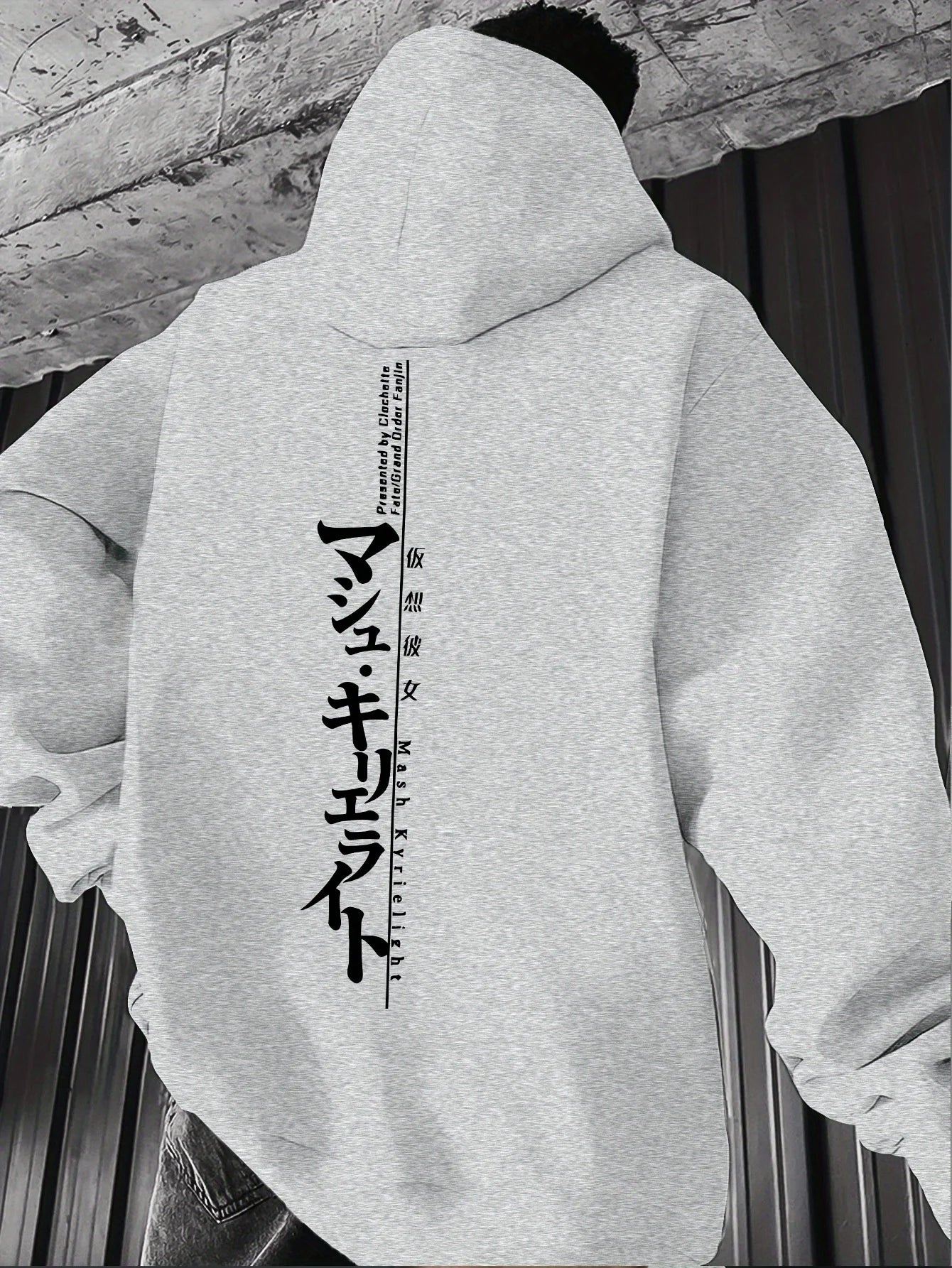 Mens Fashion Casual Style Hooded Sweatshirt Harajuku Male Tops Fashion Streetwear Hoodie Japanese Letter Pattern Men's Hoodie