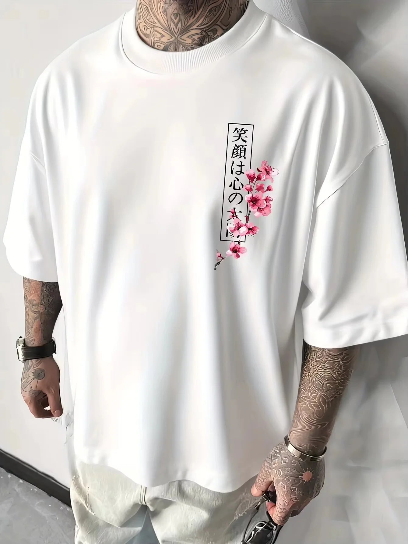 Summer Hot Japanese Yin Yang Koi Fish & Samurai Sword Pattern Cotton Men’s T-Shirt Short Sleeve Tees Casual Oversized Unisex Top