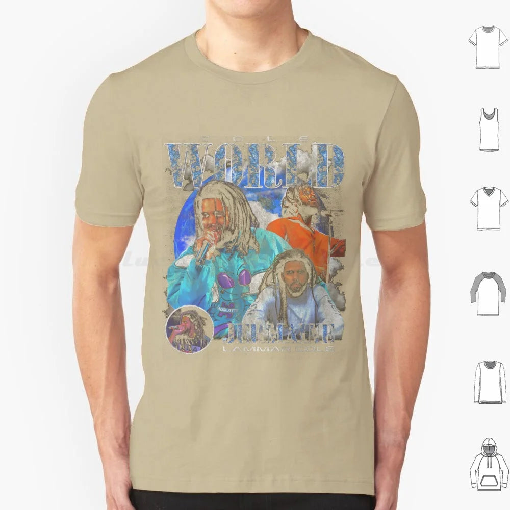 Jermaine Lamarr Cole Vintage Bootleg Graphic Fans Made T Shirt Big Size 100% Cotton J Cole Jermaine Lamarr Cole Hip Hop Rapper