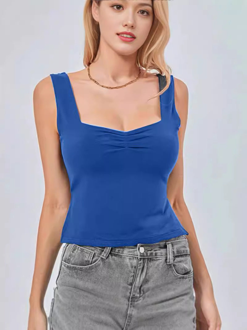 Backless Square Neck Crop Vest