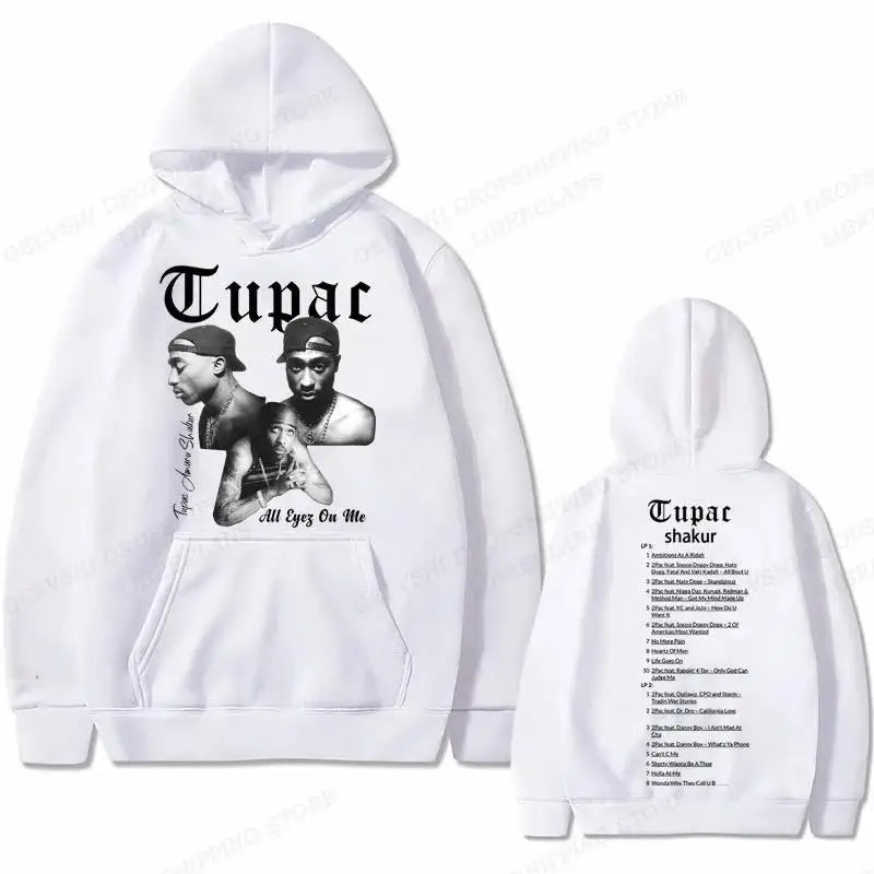 Tupac 2pac Graphic Hoodie Men Clothing Fashion Oversized Hip Hop Comfortable Autumn Winter Sweatshirt Male Casual Fleece Hoodies