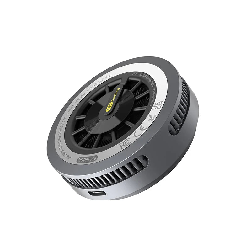 15W Magnetic Qi2 Wireless Charger with Cooling Radiator and Switchable RGB Light for Smartphones Phone Cooler for Gaming