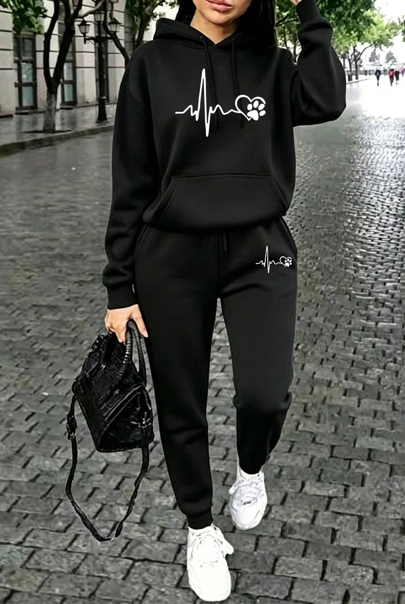Hot Sales Womens Tracksuit Street Casual Sweatshirts Outdoors Sports Jogging Clothing Autumn Versatile Single Item Hoodie Pants