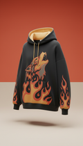 Oversized Coyote Flame Hoodie
