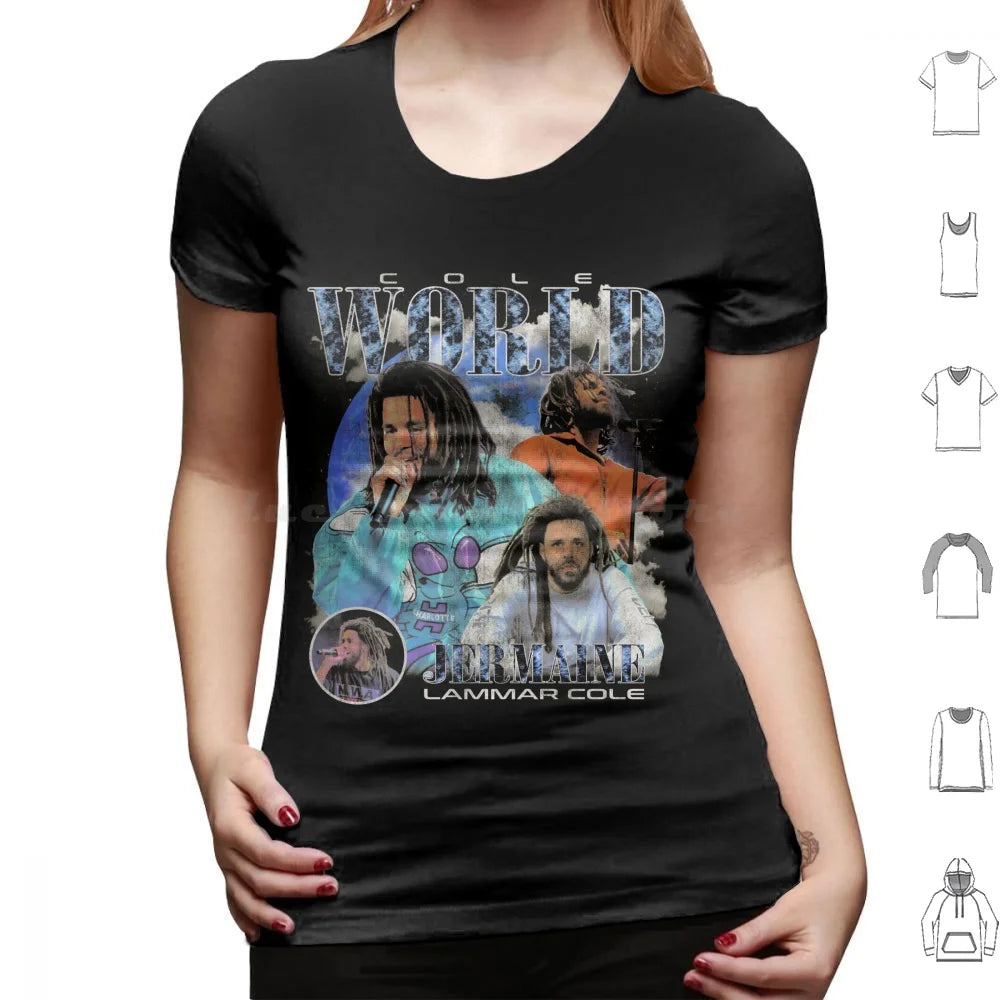 Jermaine Lamarr Cole Vintage Bootleg Graphic Fans Made T Shirt Big Size 100% Cotton J Cole Jermaine Lamarr Cole Hip Hop Rapper