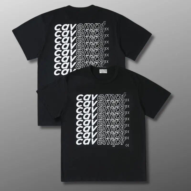 Summer Couple Black White Breathable Cotton Short Sleeve CAV Tshirts Bullet Screen Letter Print Round Neck Top Men Women Outfit