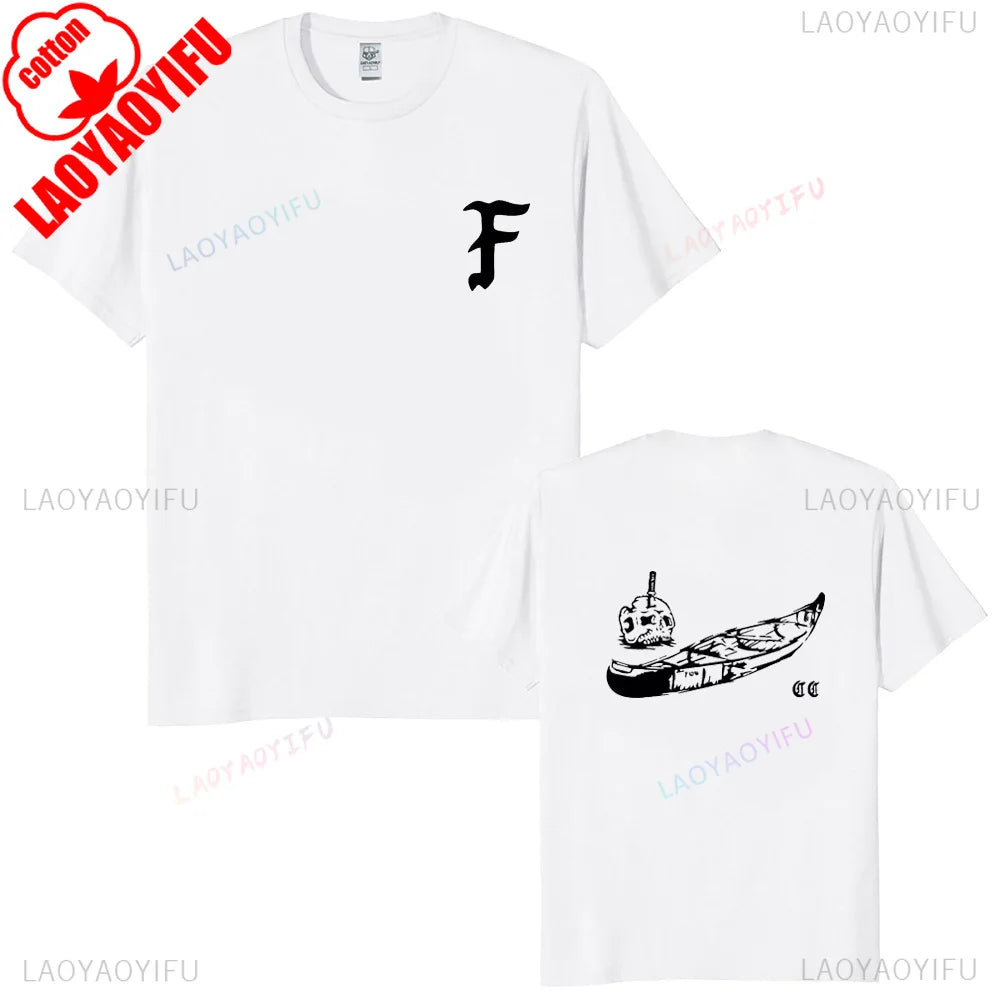 Forward Observations Group Canoe Club Custom Print  T-shirt Skeleton Vintage Hoodies Streetwear Male Casual Oversized tee