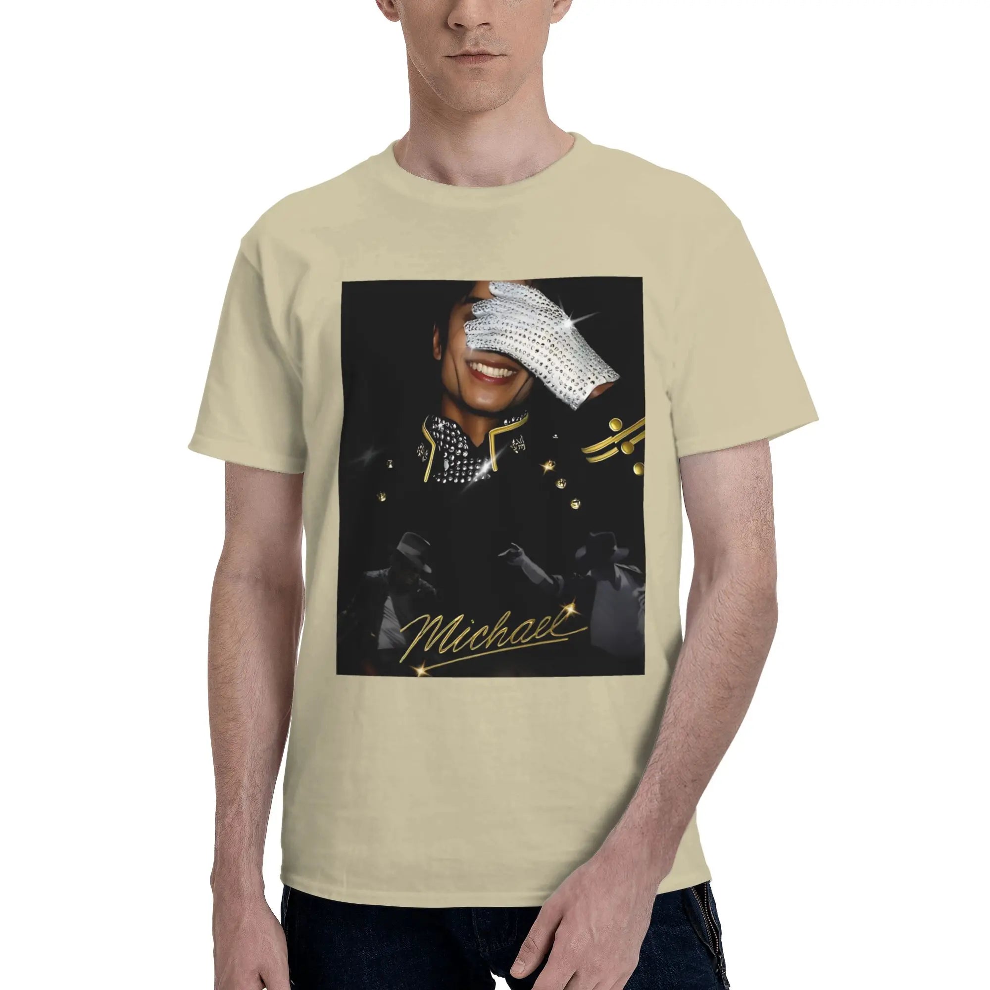 Micheal jackson Funny Graphic 100% Cotton T-Shirt MJ Tops Tees For Men