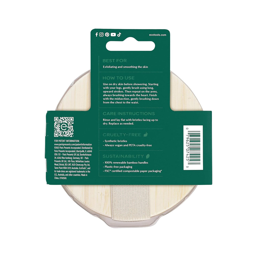 Dry Body Brush, Cruelty-Free Bristles Exfoliate & Smooth Skin, Dry Brushing Removes Flaky Skin, May Help Improve Circulation & Tone, Vegan & Cruelty-Free, 1 Count
