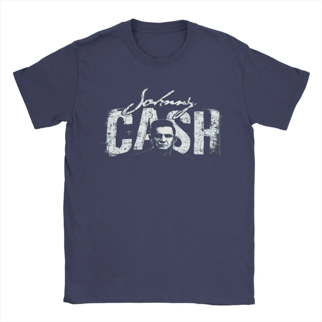 Men's T-Shirt Johnny Cash Humor 100% Cotton Tees Short Sleeve  T Shirt Round Collar Clothes Birthday Present