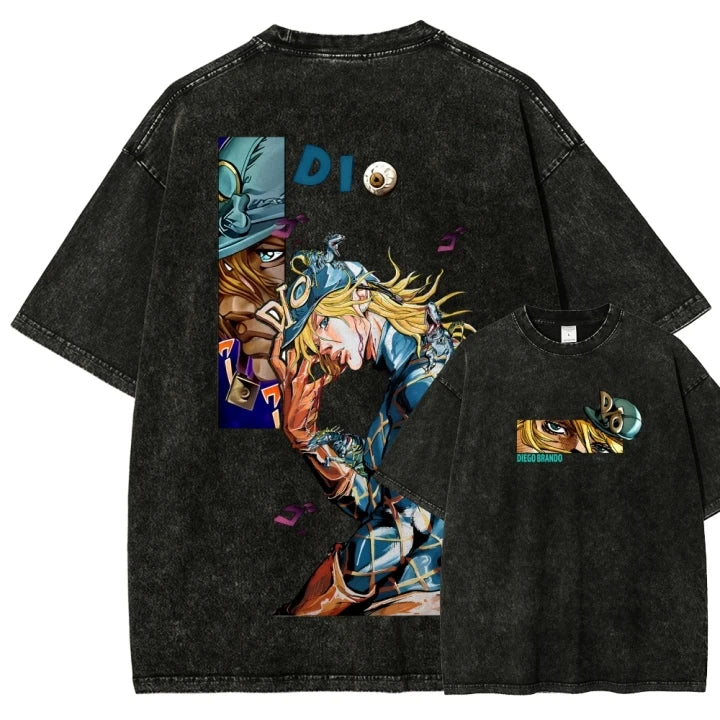 Jojo Bizarre Adventure Johnny Star T Shirts Men O Neck Cotton T Shirts Short Sleeve Tops Anime Sweatshirt Summer Men Clothing