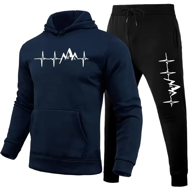 Running Mens Tracksuit Casual Printed Sweatshirt Sportswear Fitness Sports Jogging Mens Clothing Single Piece Hoodies Pants 2026